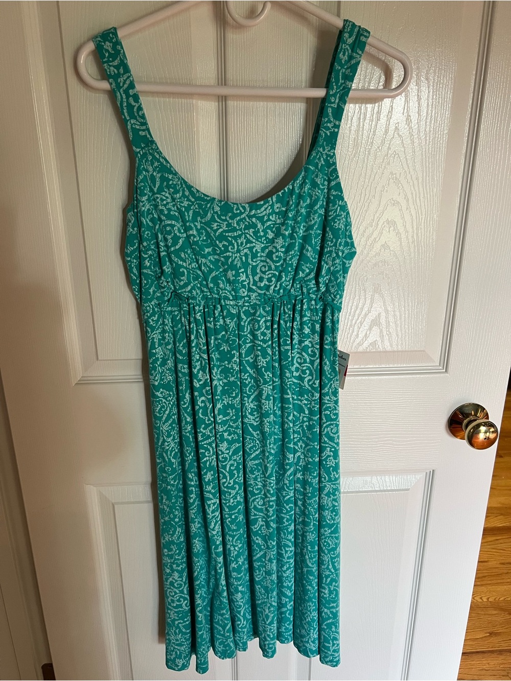 fresh produce Teal Sleeveless Patterned Summer Dress